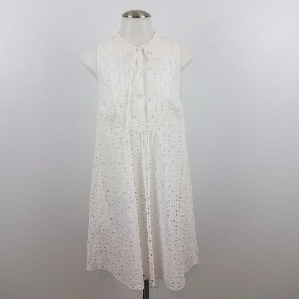 Theory dress eyelet shift sleeveless EUC
